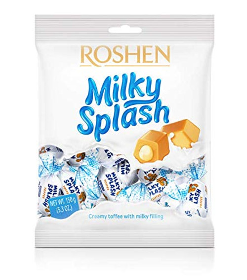 Roshen Toffee Candy Milky Splash with Milky Filling 5_29 Oz150g Case of 12