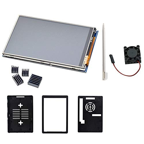 SNOWINSPRING for Raspberry Pi 4B 3B 3B Press Screen 3_5 Inch LCD DisplayTouch PenAbs Case Cooling Fan for Raspberry Pi 4B