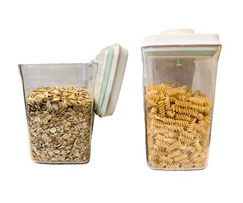 Airtight Food Storage Containers - Container for Kitchen Organization - Suitable for Flour Cereal Sugar Rice - 2-piece BPA-Free Plastic Set with Lids - Stackable Containers for Pantry Organization