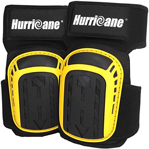 Hurricane Professional Knee Pads for Work with Heavy Duty Foam Padding and Comfortable Gel Cushion Strong Double Anti-Slip Straps to Save Your Knees