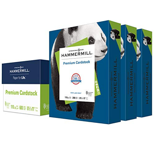 Hammermill Blue Cardstock 110 lb 8_5 x 11 Colored Cardstock 3 Pack 600 Sheets - Thick Card Stock Made in the USA
