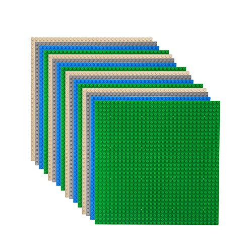 LVHERO Classic Baseplates Building Plates for Building Bricks 100 Compatible with All Major Brands-Baseplate 10 x 10 Pack of 16 Multicolored