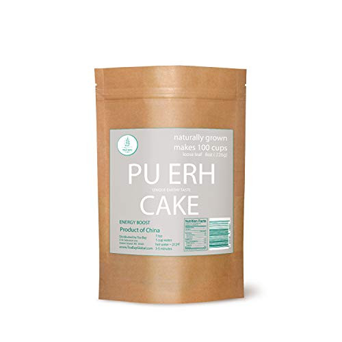Premium Pu Erh Black Tea by Two for Tea_ Natural Pu Erh Black Tea drinks_ Natural Loose Leaf Pu Erh Black Tea 226gr 8oz_ Pu Erh Tea Cake_ PuErh Loose Leafe Tea_ Puerh Tea Leaf_ USA Stock