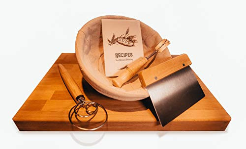 9 Inch Banneton Bread Proofing Basket with Dough Cutter and Cloth Liner Round Natural Rattan Brotform Proofer Proving Bowl for Sourdough and Lame Bread Best Bread Making Tools and Supplies