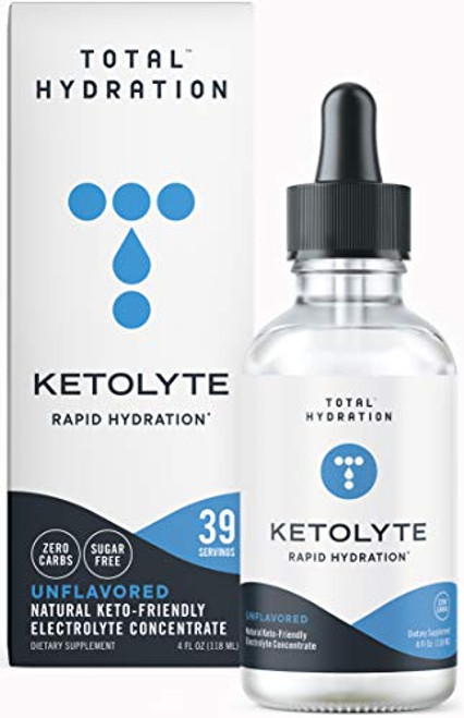 Total Hydration Ketolyte Rapid Hydration Unflavored Keto-Friendly Electrolyte Drops with No Calories No Sugar Natural Electrolyte Supplement with Magnesium Potassium Sodium and more 39 Servings Total Hydration Ketolyte Rapid Hydration Unflavored Keto-Friendly Electrolyte Drops with No Calories No Sugar Natural Electrolyte Supplement with Magnesium Potassium Sodium and more 39 Servings