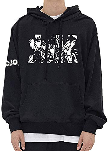 Amke JoJos Bizarre Adventure Jotaro Kujo Hooded Sweater Printed Kujo Jotaro Hoodie Coat JO XX-Large