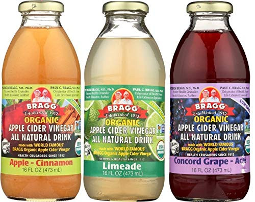 Bragg Apple Cider Beverage Variety Pack Apple Cinnamon Limeade Concord Grape-Acai 16 Oz 1 Bottles of Each Flavor Bragg Apple Cider Beverage Variety Pack Apple Cinnamon Limeade Concord Grape-Acai 16 Oz 1 Bottles of Each Flavor