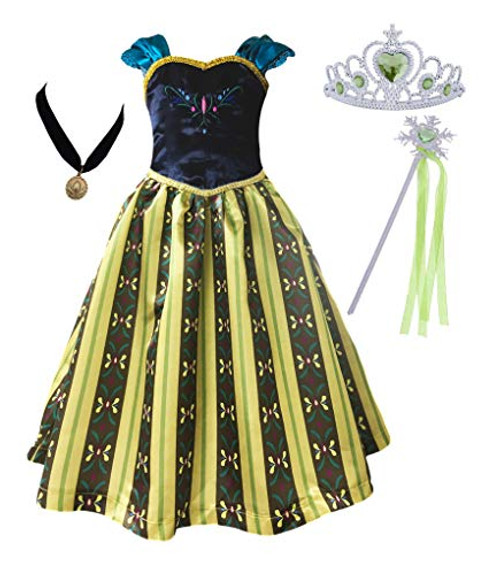 Cokos Box Girls Coronation Dress Princess Costume Necklace Tiara Wand Set 11 to 13 Years Gray-Green Cokos Box Girls Coronation Dress Princess Costume Necklace Tiara Wand Set 11 to 13 Years Gray-Green