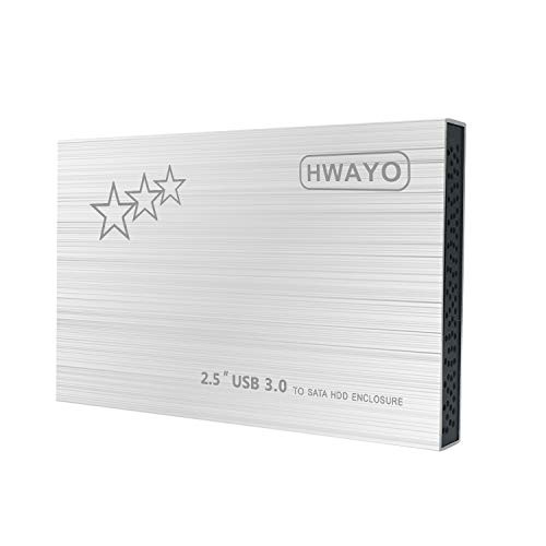 120GB External Hard Drive Portable - HWAYO 2_5 Ultra Slim HDD Storage USB 3_0 for PC Laptop Mac Chromebook Silver