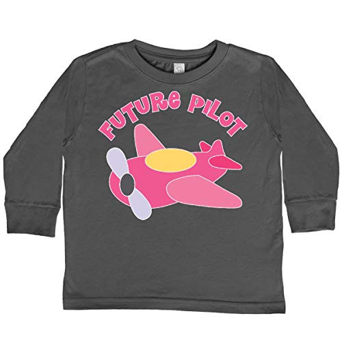 inktastic Future Pilot Toddler Long Sleeve T-Shirt 5-6 Charcoal 1e91f