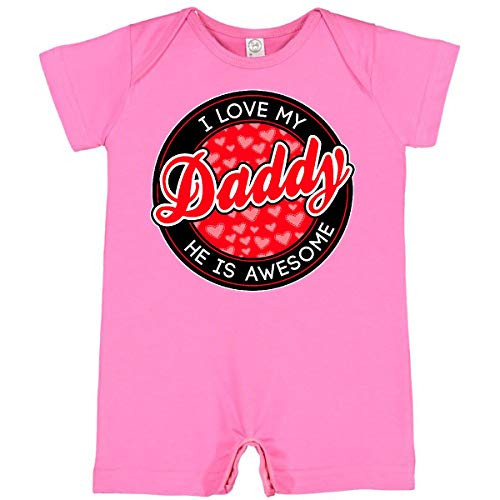 inktastic I Love My Daddy Infant Romper 6 Months Raspberry 25868