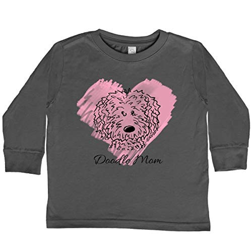 inktastic Doodle Mom Toddler Long Sleeve T-Shirt 2T Charcoal - KiniArt 259ac