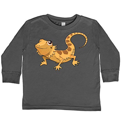 inktastic Cute Bearded Dragon Toddler Long Sleeve T-Shirt 5-6 Charcoal 28882
