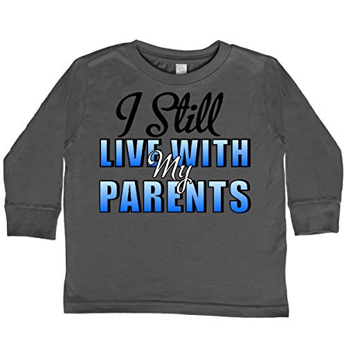 inktastic I Still Live with My Toddler Long Sleeve T-Shirt 4T Charcoal 294c5