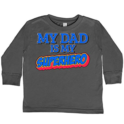 inktastic My Dad is My Superhero Toddler Long Sleeve T-Shirt 4T Charcoal 2a3c2 inktastic My Dad is My Superhero Toddler Long Sleeve T-Shirt 4T Charcoal 2a3c2