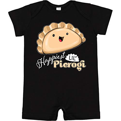 inktastic Happiest Lil Pierogi Infant Romper 12 Months Black 2b82c