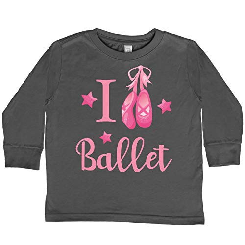 inktastic I Love Ballet Toddler Long Sleeve T-Shirt 5-6 Charcoal 2bd18