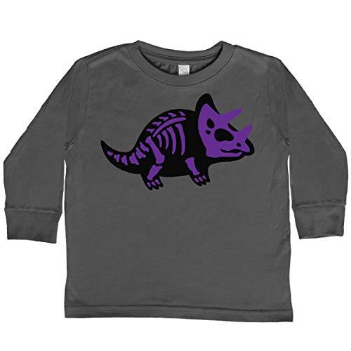 inktastic Dinosaur Triceratops Toddler Long Sleeve T-Shirt 4T Charcoal 2bd21