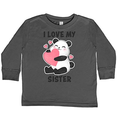 inktastic I Love My Sister with Toddler Long Sleeve T-Shirt 2T Charcoal 2e387
