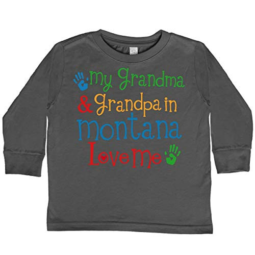 inktastic Montana Grandma Loves Me Toddler Long Sleeve T-Shirt 2T Charcoal 2e6d2