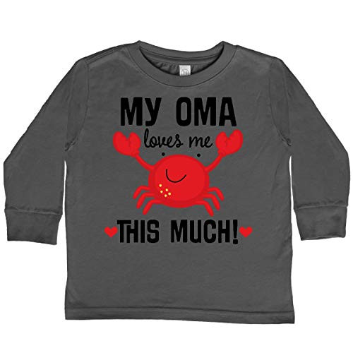 inktastic Oma Loves Me Grandson Toddler Long Sleeve T-Shirt 5-6 Charcoal 2e7f9