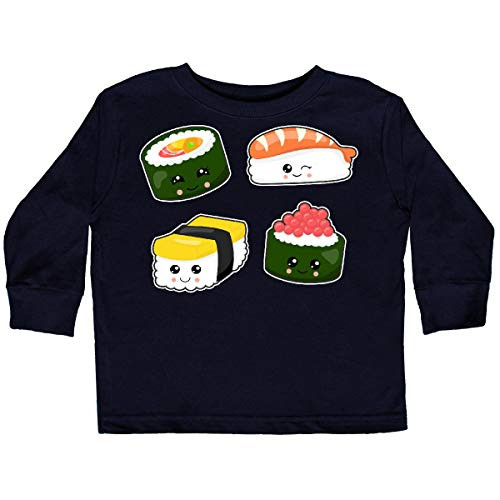 inktastic Sushi with Faces Toddler Long Sleeve T-Shirt 5-6 Black 2f1a4