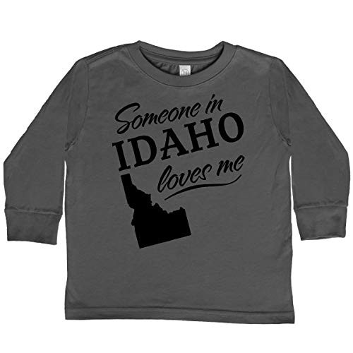 inktastic Someone in Idaho Loves Toddler Long Sleeve T-Shirt 3T Charcoal 338b2