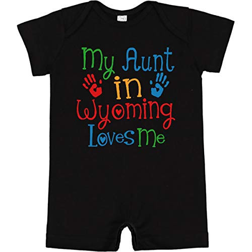 inktastic My Aunt in Wyoming Loves Me Infant Romper 6 Months Black 339a8 inktastic My Aunt in Wyoming Loves Me Infant Romper 6 Months Black 339a8