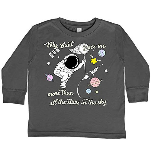 inktastic My Aunt Loves Me Toddler Long Sleeve T-Shirt 3T Charcoal 35b46