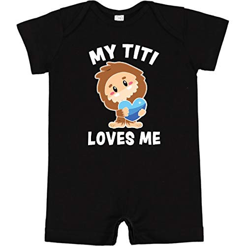 inktastic Cute Bigfoot My Titi Loves Me Infant Romper 18 Months Black 36758