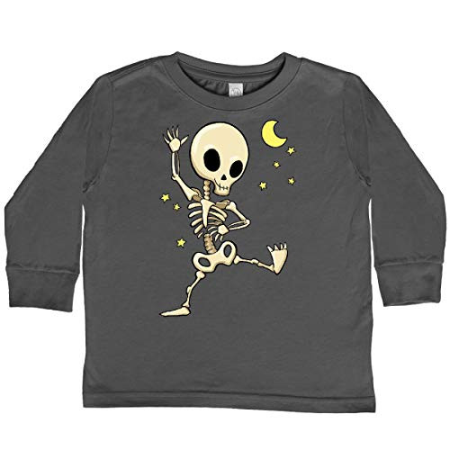 inktastic Cute Dancing Skeleton Toddler Long Sleeve T-Shirt 4T Charcoal 3685c