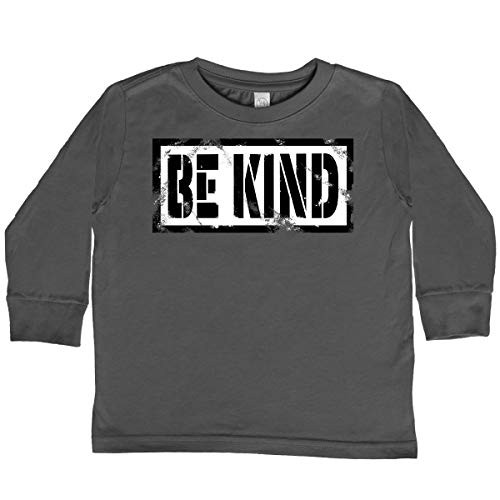 inktastic Be Kind Weathered Toddler Long Sleeve T-Shirt 4T Charcoal 37b0b
