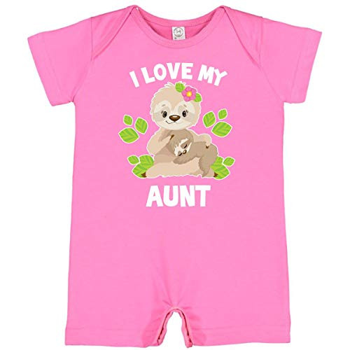 inktastic Cute Sloth I Love My Aunt with Infant Romper 18 Months Raspberry 3825b