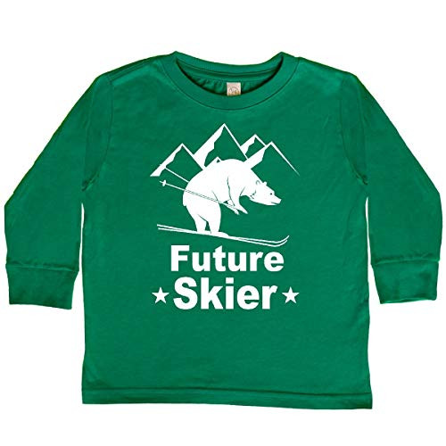 inktastic Future Skier Funny Toddler Long Sleeve T-Shirt 3T Kelly Green 38a9a