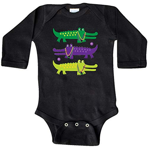 inktastic Mardi Gras Holiday Long Sleeve Creeper 12 Months Black 393f5