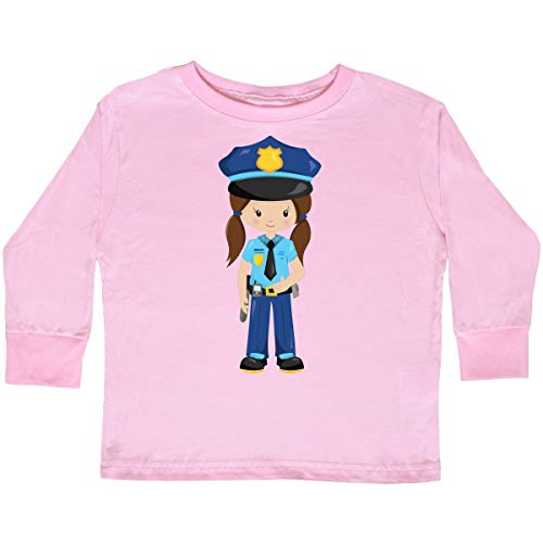 inktastic Cute Girl Police Girl Toddler Long Sleeve T-Shirt 2T Pink 39df2