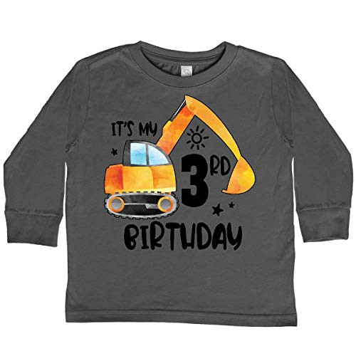 inktastic Construction Truck Its Toddler Long Sleeve T-Shirt 4T Charcoal 3a61b