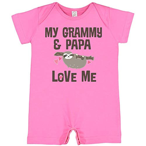 inktastic Grammy and Papa Love Me Infant Romper 6 Months Raspberry 3c7d4