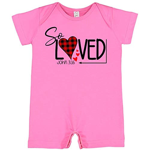inktastic So Loved John 316 Plaid Heart Infant Romper 18 Months Raspberry 3c822