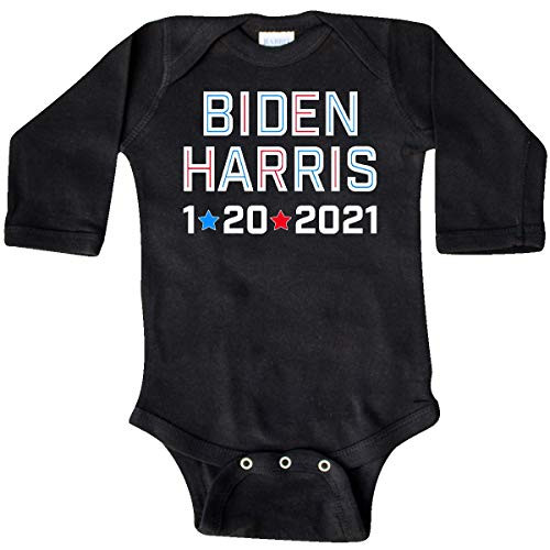 inktastic Biden and Harris 1-20-2021 Long Sleeve Creeper 12 Months Black 3e029
