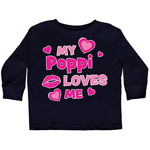 inktastic Valentines Day My Poppi Toddler Long Sleeve T-Shirt 3T Black 3e1a3