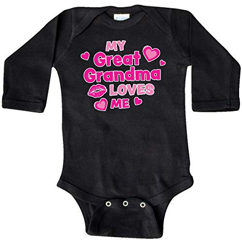 inktastic Valentines Day My Great Long Sleeve Creeper 6 Months Black 3e1a6