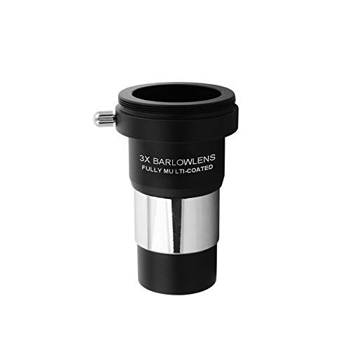 1_25 inches 3X Barlow Lens?M42x0_75mm Thread Interface Metal Barlow Lens for Standard Telescope Eyepiece