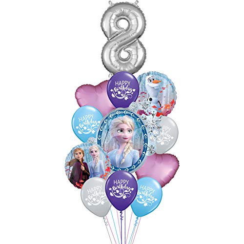 Ziggos Party Frozen 2 Birthday Bouquet with Silver 8