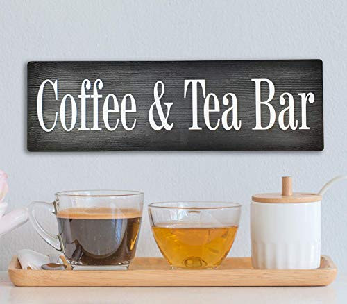 Avior Handmade Coffee  and  Tea Bar Sign Home Decor Coffee and Tea Bar Farmhouse Rustic Decor for Coffee Lovers