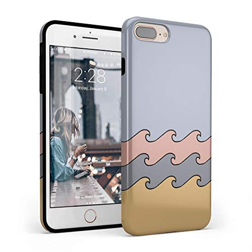 Casely iPhone 8 Plus 7 Plus 66s Plus Phone Case - High Tide Layered Ocean Waves Case - 360 Degree Coverage for Your Phone - Precise Cutouts 1mm Raised Lip Camera Protection - Classic