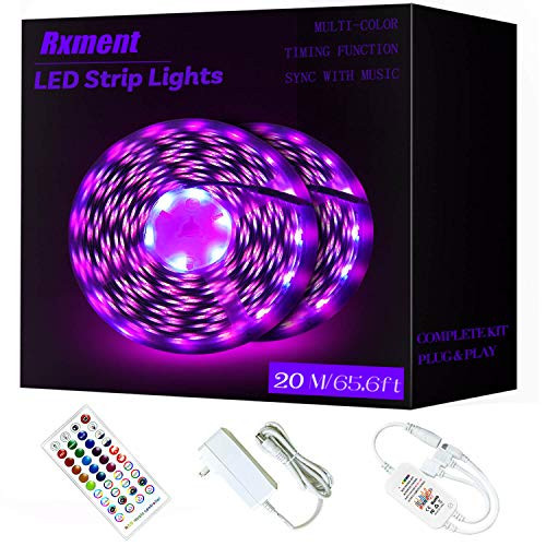 RGB LED Strip Lights 65_6ft 20m LED Lights for Bedroom Room Lights That Sync with Music Color Changing Ultra-Long 5050 LED Light Strip with Remote Control 2 Rolls of 32_8ft LED Light Strand RGB LED Strip Lights 65_6ft 20m LED Lights for Bedroom Room Lights That Sync with Music Color Changing Ultra-Long 5050 LED Light Strip with Remote Control 2 Rolls of 32_8ft LED Light Strand