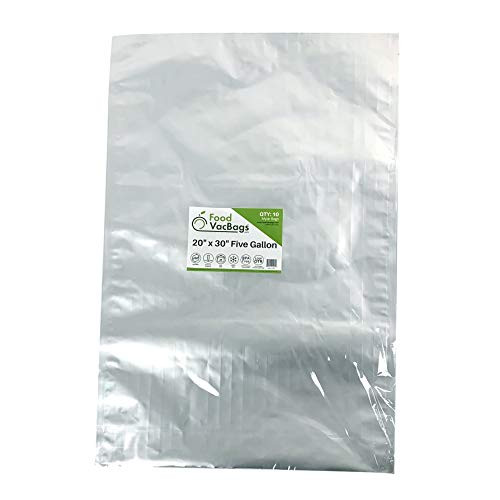 10 - Five Gallon 20 x 30 FoodVacBags Mylar Aluminum Foil Food Storage Bags Heat Sealing Long-Term 10 - Five Gallon 20 x 30 FoodVacBags Mylar Aluminum Foil Food Storage Bags Heat Sealing Long-Term