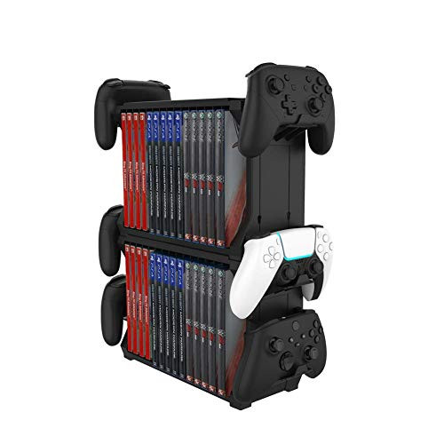 YCGSHOP Storage Bracket Holder Tower Carrying Stand Display Shelf Game Accessories for PS5 Nintend Switch NS Joystick Disk Card Console