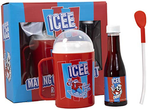 iscream Genuine ICEE Brand Single Serve ICEE Slushie Making Cup Set with Cherry Syrup
